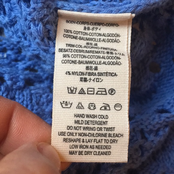 Free People 🌺 Crochet Crop Sweater Size Medium - Picture 7 of 8